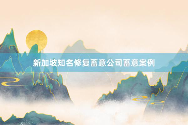 新加坡知名修复蓄意公司蓄意案例